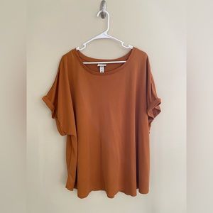 EUC Ava & Viv Mustard Yellow Boxy Short Sleeve Tshirt size 4x